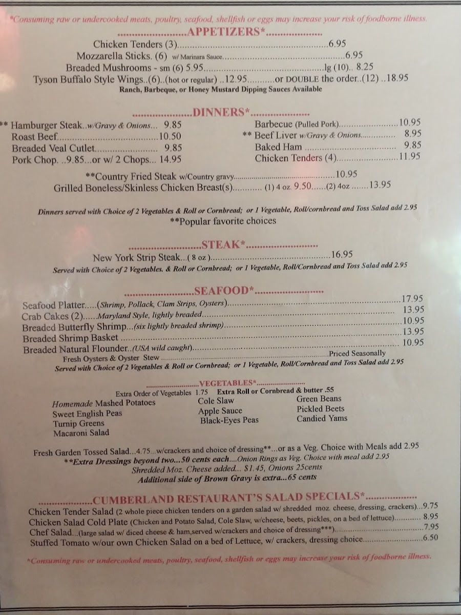 Cumberland Restaurant Menu - Image 4